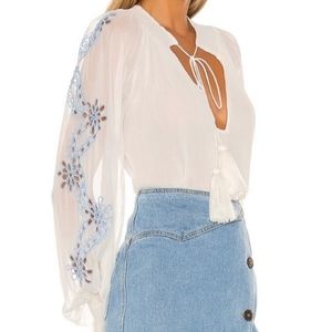 Karina Grimaldi NWT Sheer White Top